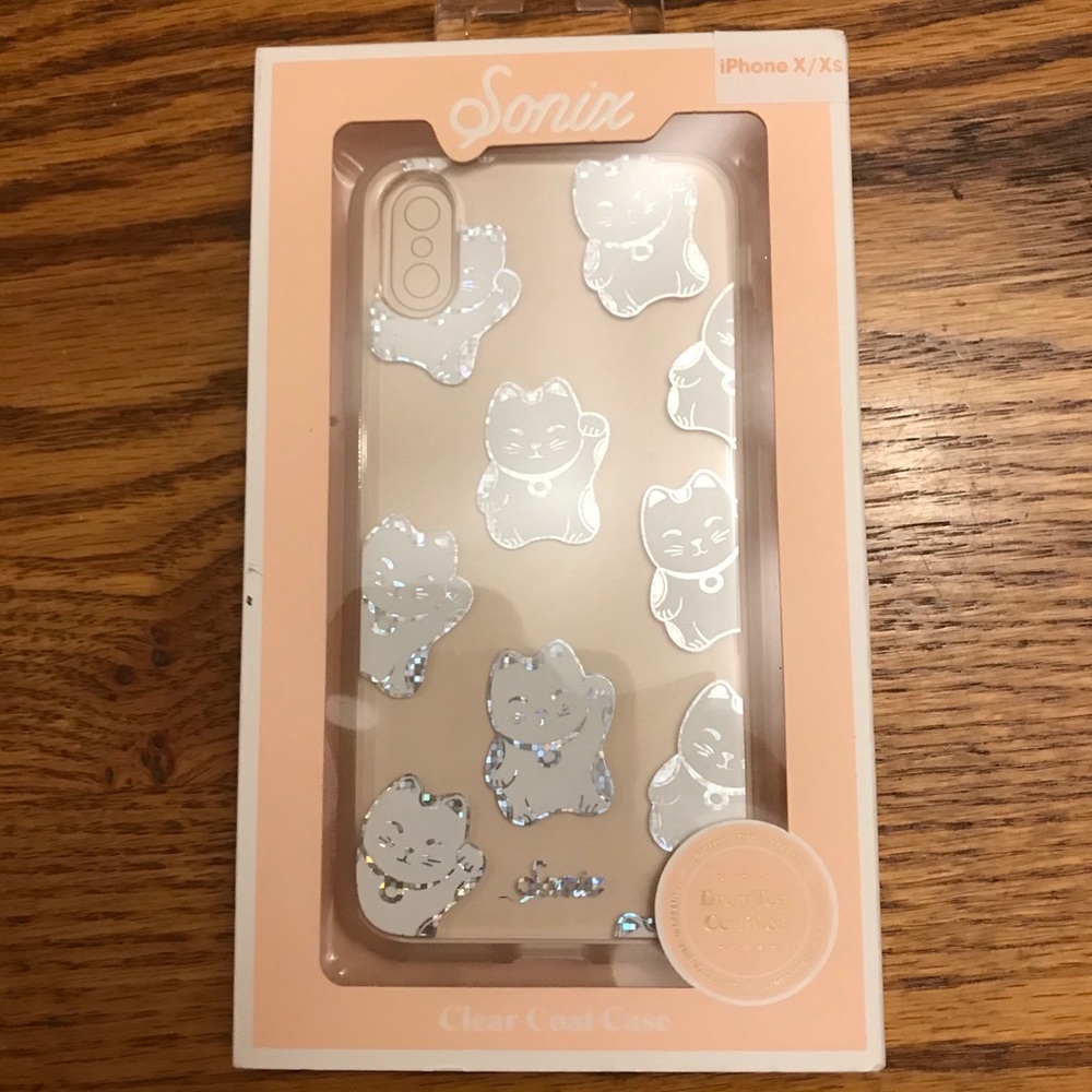 Sonic iPhone X Xs case cover lucky cat clear